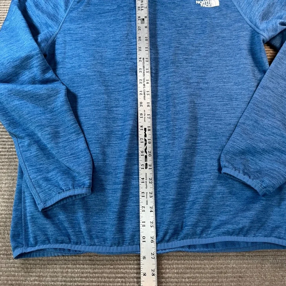 The North Face Mens Blue Heathered Quarter Zip Fleece Pullover Size Large